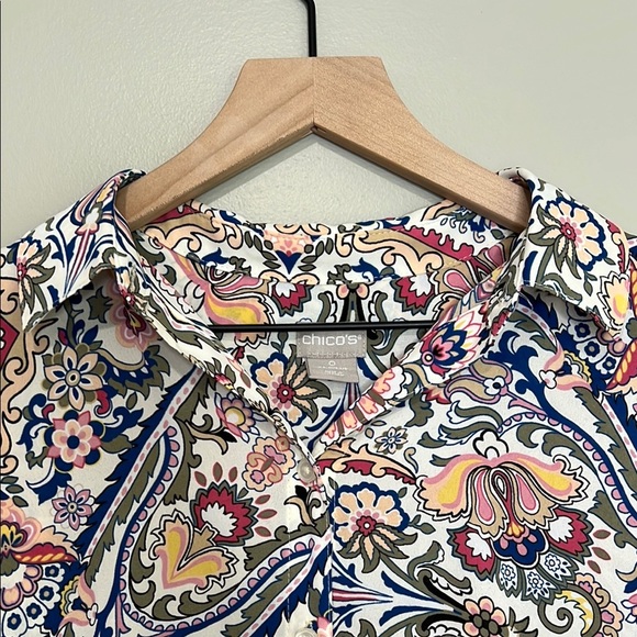Chicos Long Paisley Cardigan Women’s 0 (us 4/6) - Picture 2 of 12